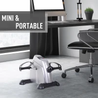 HOMCOM Mini vélo d'appartement pour jambes bras appareil de fitness avec écran LCD dim. 39L x 40l x 31H cm argenté(m-5)