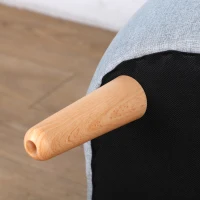 HOMCOM Children's Armchairs Kids Armchair Toddler Chair 2 Seater Wood Frame Mini Sofa for Bedroom Playroom Grey(m-8)