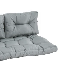 Outsunny Cuscineria per Pallet Set 3 Cuscini per Seduta e Schienale di Divani Panca con Bancali, Poliestere Grigio Scuro(m-8)