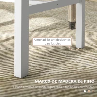 HOMCOM Juego de 2 Sillas de Comedor y Cocina con Respaldo de Listones Estructura de Madera de Pino 38,5x47,5x99 cm Blanco(m-6)