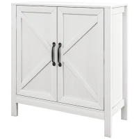 HOMCOM Aparador para Salón con Estante Ajustable y Antivuelco Aparador para Cocina Comedor Dormitorio 80x35x85 cm Blanco(m-11)