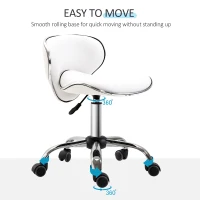 HOMCOM Adjustable Rolling Swivel Beauty Salon Chair, Stool for Spa, Technician - White(m-5)