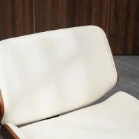 HOMCOM Lot de 2 chaises de salle à manger style vintage assise revêtement synthétique 54 x 53 x 81 cm blanc marron(m-8)