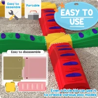 AIYAPLAY 12-Piece Kids Balance Beam Stepping Stones, with Non-Slip Foot Pads, Multicoloured(m-5)