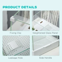 PawHut Turtle Tank, Aquarium Glass Tank w/ Basking Platform, Filter Layer(m-6)