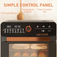 HOMCOM Air Fryer Oven, 20L Mini Oven, Multifunction Countertop Convection Oven with 16 Presets, Adjustable Temp and Time, 1400W(m-7)