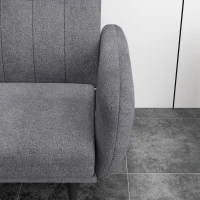 HOMCOM Divano Letto 3 Posti con Schienale Reclinabile a 3 Livelli in Tessuto, 208x84x82cm, Grigio(m-7)