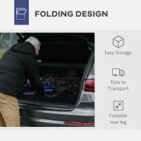 HOMCOM 4 Wheel Rollator with Seat and Back, Folding Mobility Walker with Carry Bag, Adjustable Height, Dual Brakes, Cane Holder, Lightweight Aluminium Walking Frame for Seniors and Disabled, Blue(m-4)