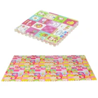 HOMCOM Puzzlematte für Babys Kinder Spielmatte spiel erziehung klappbar EVA foam Tiere Muster 61,5 x 61,5 cm(m-10)