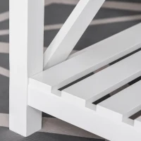 HOMCOM Beistelltisch Couchtisch Kaffeetisch stabiler Teetisch Wohnzimmertisch Bauernhausstil MDF Natur+Weiß 116 x 60 x 48 cm(m-8)