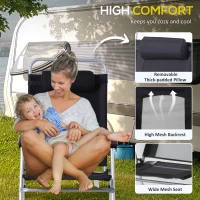 Outsunny 3 Piece Folding Camping Table and Chairs Set, Backpacking Chairs with Portable Table(m-8)