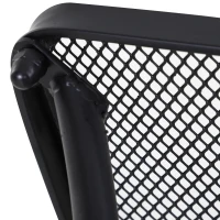 Outsunny Garten Couchtisch, Beistelltisch, Gartentisch, Kaffeetisch, Metall, Schwarz, Terrasse, 45 x 45 x 50 cm(m-7)