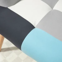 HOMCOM Poltroncina da Camera in Velluto Trapuntato e Gambe in Legno, 66x76x98cm, Multicolore(m-7)