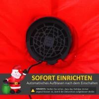 HOMCOM Weihnachtsdeko Aufblasbarer Weihnachtsmann Outdoor-Weihnachtsdekoration, inkl. Gebläse, 1,2 m, Rot + Weiß(m-6)