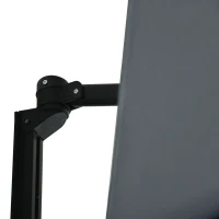 Outsunny 2.5m Wall Mounted Parasol, Hand to Push Outdoor Patio Umbrella with 180 Degree Rotatable Canopy for Porch, Deck, Garden, 250 cm, Dark Grey(m-9)