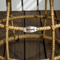 Outsunny 3-teiliges Bistro-Set, wetterbeständig, 1 Beistelltisch, 2 Stühle, 62 cm x 65 cm x 78 cm, Sand+Dunkelgrau(m-9)