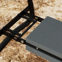 Outsunny Steel Frame Padded Garden Kneeler, with Tool Bag - Grey(m-8)