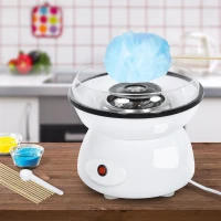 HOMCOM 450W Electric Candyfloss Machine Kit Non-Stick Plates Fairground Fun Children Adult Party Gift Home Sweet Metal Body w/ Accessories White(m-2)