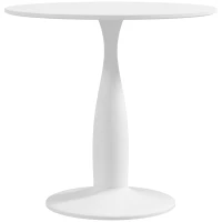 HOMCOM Round Dining Table, Modern Dining Room Table with Steel Base, Non-slip Foot Pad, Space Saving Small Dining Table(m-11)