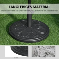 Outsunny Sonnenschirmständer 13 kg Schirmständer Schirmstangen mit 35 mm/38 mm/48 mm Durchmesser Schirmhalter für Garten, Balkon, Antik Schwarz(m-5)