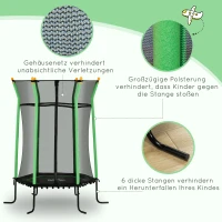 HOMCOM Trampolin für Kinder, Ø163,5 cm, mit Sicherheitsnetz, gepolstert, Stahl, belastbar bis 50 kg(m-5)