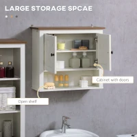 kleankin On-Wall Farmhouse Bathroom Storage Cabinet - White(m-4)