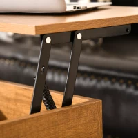 HOMCOM Mesa de Centro Elevable Mesa de Centro con Espacio de Almacenaje Oculto Mesa Elevable para Salón Comedor 90x60,5x45,5 cm Teca(m-9)