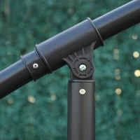 Outsunny 3(m) Offset Cantilever Parasol, with Cross Base - Blue(m-7)