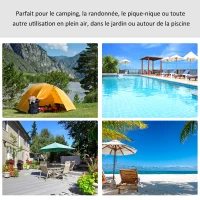 Outsunny Bain de Soleil transat - Chaise Longue - Design Contemporain - Dossier inclinable Multi-Positions - métal époxy textilène Bleu Ciel - dim. 170 x 58 x 97 cm(m-7)