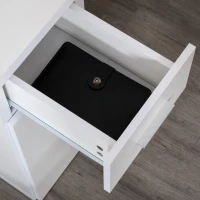 HOMCOM Scrivania Angolare Moderna in Legno con Cassetto, Armadietto e Mensole, Arredamento per Ufficio e Casa, Bianco(m-7)