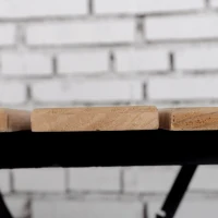 Outsunny Bistroset für 2 Personen Klappbar Bistrotisch mit 2 Stühlen Gartenmöbel Metall Kiefernholz Natur(m-7)