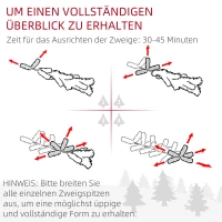 HOMCOM Weihnachtsbaum 180 cm, flammenhemmend, Metallfuß, 467 Spitzen, grün(m-7)