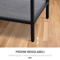 HOMCOM Consolle da Ingresso Stile Industriale in Legno e Acciaio con 2 Cassetti, 120x30x81.5cm, Grigio(m-5)