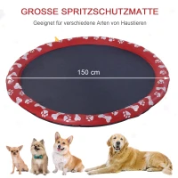 PawHut Hundepool, mit Wasserdüsen, faltbar, rutschfest, robust, kunststoff, Ø150 cm, Rot(m-4)