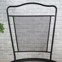 Outsunny Set da Giardino da 3 Pezzi, Tavolino Rotondo con 2 Sedie da Esterno in Metallo, Nero(m-8)