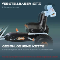 HOMCOM Gokart Tretauto mit Handbremse, verstellbarem Sitz, Pedal, Vor- und Rückwärtsgang, Kettcar Tretfahrzeug Kinderfahrzeug Kinderspielzeug Pedal-Gokart für Kinder ab 3 Jahren Hellblau(m-4)