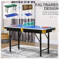 SPORTNOW 2-in-1 Billardtisch, Tischtennisplatte, mit Zubehör, 140x63x80cm, Blau/Grün(m-6)