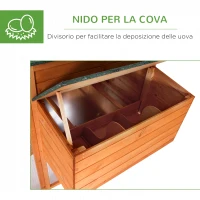 PawHut Pollaio per Galline Ovaiole da Esterno con Tetto Apribile e Recinto in Legno, 168x110.5x101.5 cm(m-6)