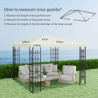 Outsunny 3 x 3(m) Gazebo Frame Replacement - Cream(m-3)