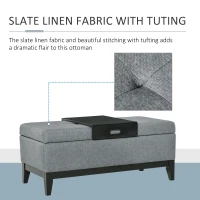 HOMCOM Cassapanca Imbottita con Contenitore Portaoggetti con Vassoio 107×50×44cm(m-6)