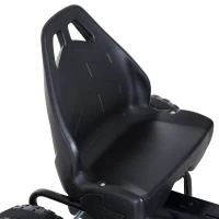 Coche de Pedales Go Kart Racing Deportivo con Asiento Ajustable Embrague y Freno Juguete Exterior 101.5x65.5x59.5cm Marco Hierro Blanco y Negro(m-8)