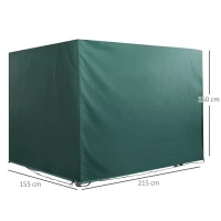 Outsunny Copertura per Dondolo da Giardino Impermeabile Anti UV Anti Muffa con Fissaggio PE 215x155x150cm Verde(m-3)