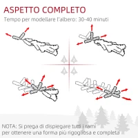 HOMCOM Albero di Natale 180cm Innevato con 240 Luci LED e 618 Rami con Base in Acciaio(m-8)