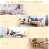 HOMCOM 3 Tier Kids Bookcase Toy Organiser Storage w/ 3 Fabric Drawers, White(m-7)