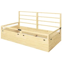 Outsunny Hochbeet Pflanzkasten Kräuterbeet, wetterbeständig, 1 Spalier, 183 x 98,5 x 95 cm, Natur(m-1)