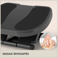 HOMCOM Reposapiés con Altura y Ángulo Ajustable Reposa Pies con Superficie de Masaje y Almohadillas Antideslizantes Gris(m-5)