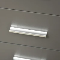 HOMCOM Freestanding Printer Stand Unit Office Desk Side Mobile Storage w/ Wheels 3 Drawers, 2 Open Shelves Modern Style 80L x 40W x 65H cm - Grey(m-8)