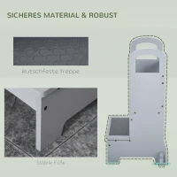 HOMCOM Lernturm Tritthocker für Küche Schemel Stehender für Küchentheke Küchenhelfer mit 2 Stufen mehr Sicherheit Grau für 3-8 Jahre Kiefer 45 x 40 x 80 cm(m-6)