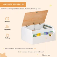 HOMCOM Kindersitzbank mit Stauraum 2-in-1 Truhenbank Spielzeugkiste Aufbewahrungstruhe 3-8 Jahre Kindermöbel Weiß 58 x 43 x 30 cm(m-5)