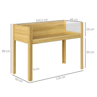 Outsunny Hochbeet, Holz-Pflanzbox mit Acrylplatten an zwei Seiten, für 118 L Erde, Wasserabflusslöcher, 110 x 50 x 80 cm(m-3)